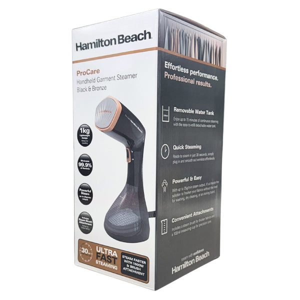 Hamilton Beach Procare Handheld Garment Steamer - Black & Bronze - HB016