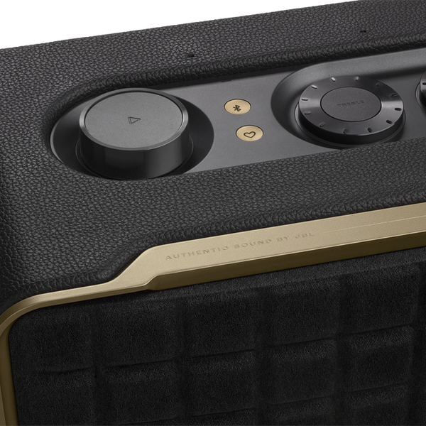 JBL Authentics 200 Smart Home Speaker with Built-In Wi-Fi, Music Streaming, Voice Assist, Bluetooth, Retro Design - Black