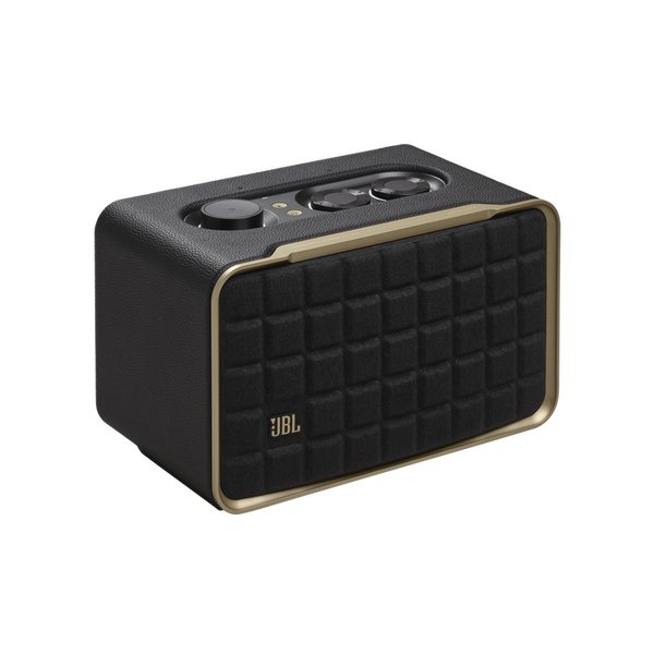 JBL Authentics 200 Smart Home Speaker with Built-In Wi-Fi, Music Streaming, Voice Assist, Bluetooth, Retro Design - Black