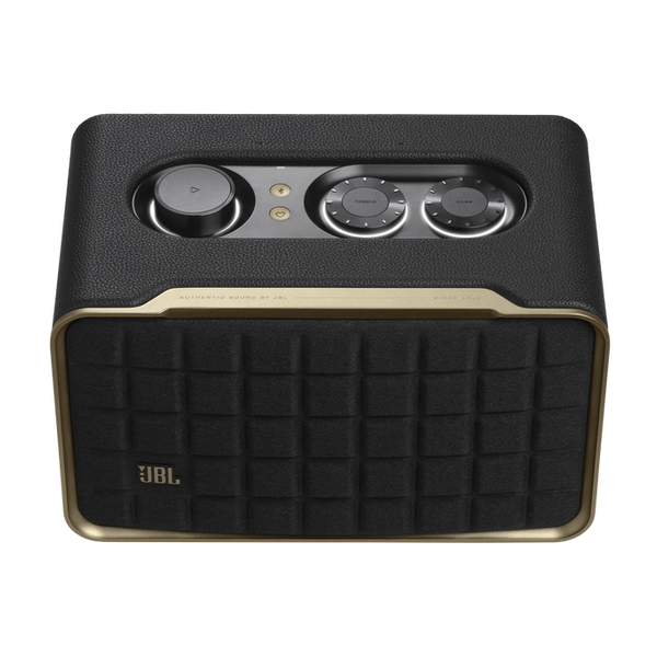JBL Authentics 200 Smart Home Speaker with Built-In Wi-Fi, Music Streaming, Voice Assist, Bluetooth, Retro Design - Black