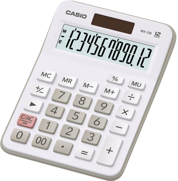 Casio Desk Calculator 12 Digit Display - White - MX12BEWE-W