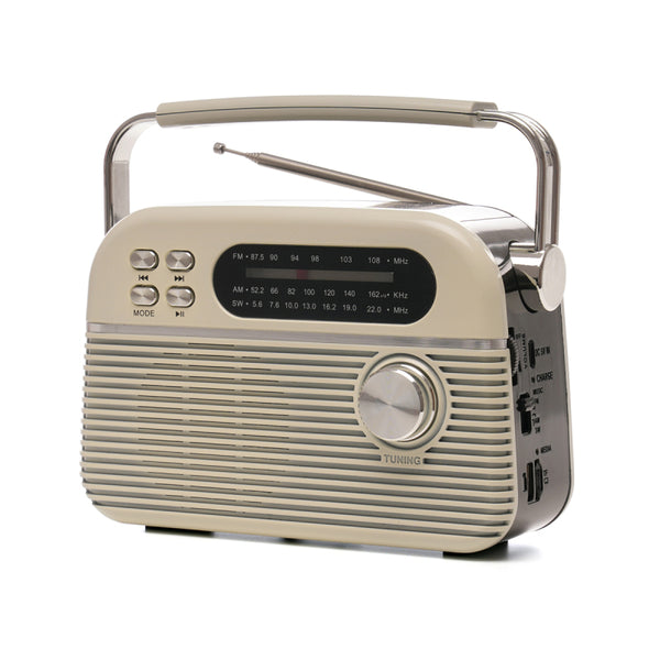 Lloytron 3 Band Bolero Rechargeable Portable Radio + MusicStream - Cream - N6405CR