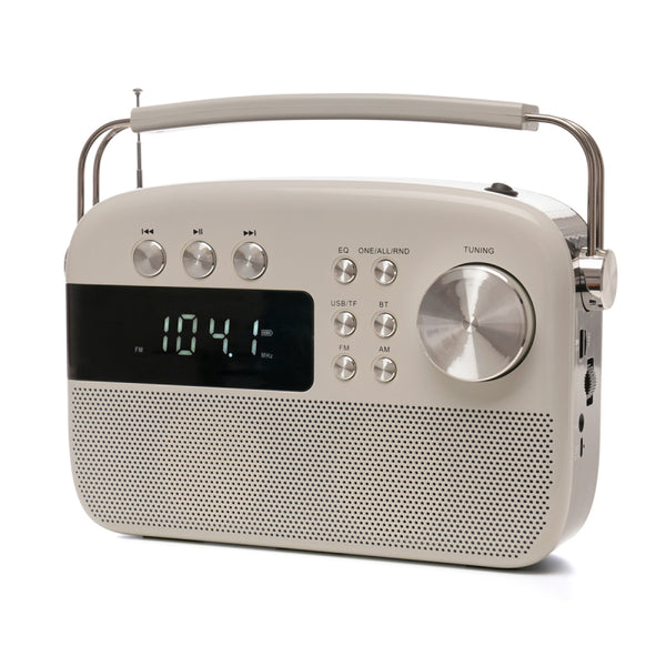 Lloytron 2 Band Encore Rechargeable Portable Radio + MusicStream - Ivory - N6407WH