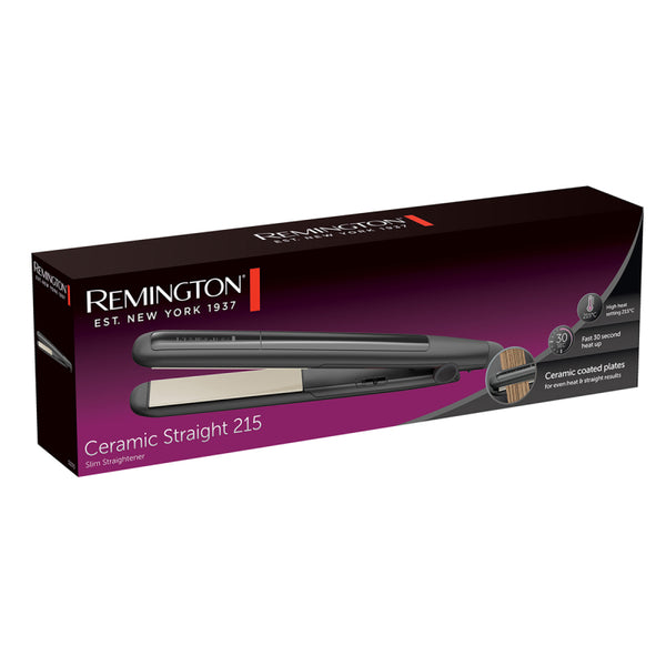 Remington Ceramic 215 Slim Hair Straightener Up To 215 Degrees - Black - S1370