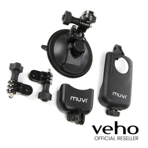 Veho Short Based Universal Suction Mount for MUVI HD with Two MUVI HD holders - VCC-A020-USM