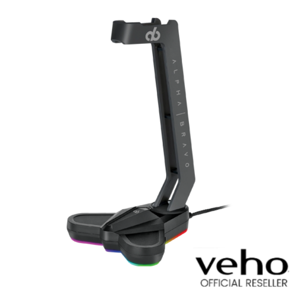 Veho Alpha Bravo GA1 USB Gaming Headset Stand | Backlit Base - Black - VAB-A001-GA1