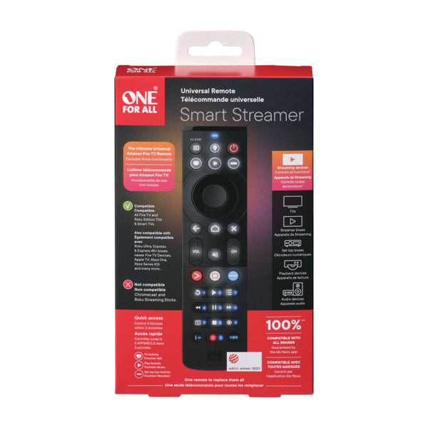 One For All Universal Smart Steamer Remote Control - 5 Devices - Black - URC7945