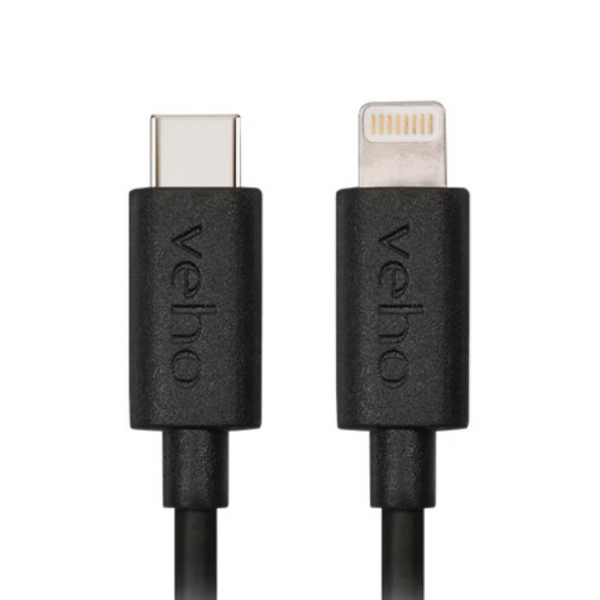 Veho Pebble USB-C to Lightning Charge & Sync Cable | 1M - Black - VCL-005-MFI-C-1M