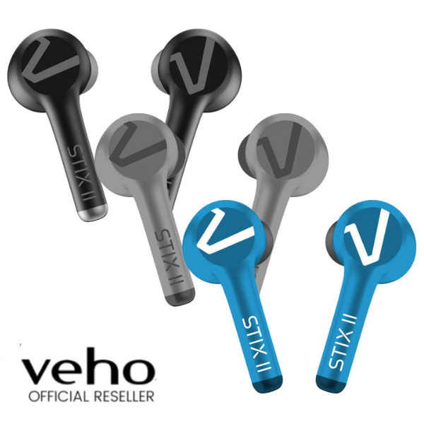 Veho STIX II True Wireless Bluetooth Headphones with Charging Case
