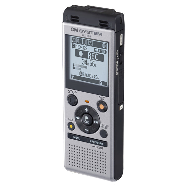 Olympus Digital Voice Recorder 4GB with Built-in USB plus Micro SD Slot - Silver - WS882