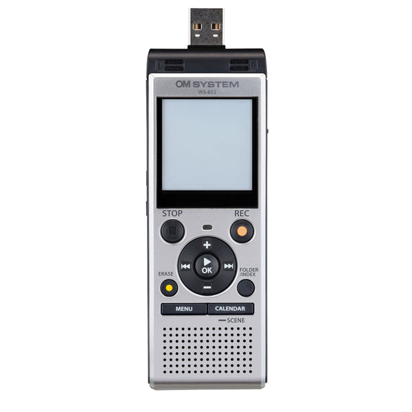 Olympus Digital Voice Recorder 4GB with Built-in USB plus Micro SD Slot - Silver - WS882