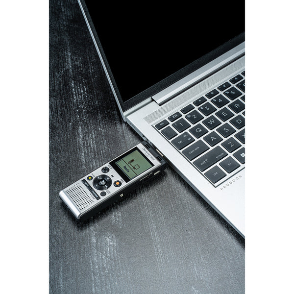 Olympus Digital Voice Recorder 4GB with Built-in USB plus Micro SD Slot - Silver - WS882