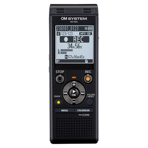 Olympus Digital Voice Recorder 8GB with Built-in USB plus Micro SD Slot - Black - WS883
