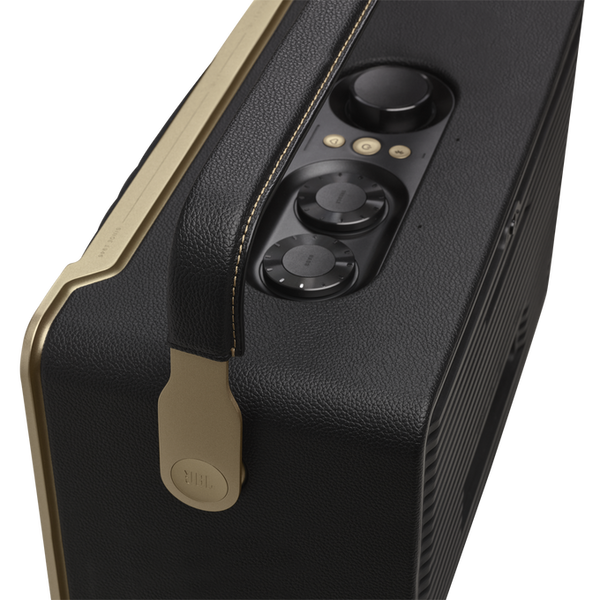 JBL Authentics 300 Portable Smart Home Speaker with Built-In Wi-Fi. Music Streaming, Voice Assist, Bluetooth, Retro Design - Black