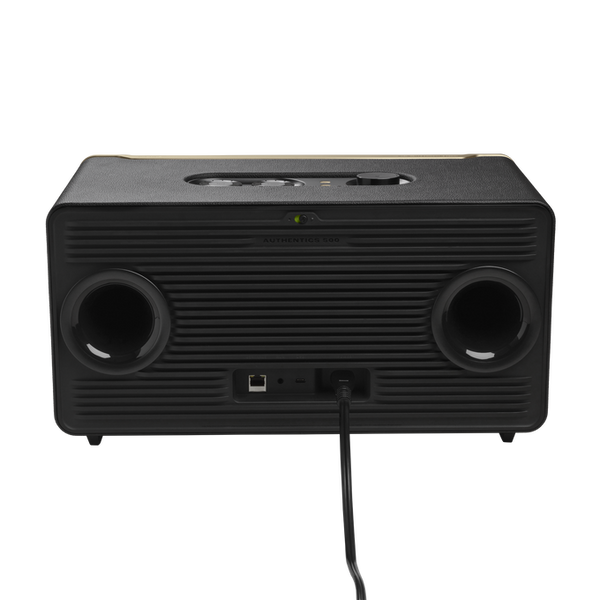JBL Authentics 500 Hi-Fi Smart Home Speaker with Dolby Atmos, Wi-Fi, Music Streaming, Voice Assist, Bluetooth, Retro Design - Black