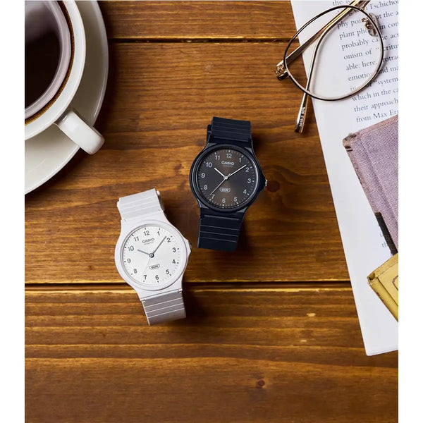 Casio Casual Watch with White Dial and Bio-Based Resin Strap - White - MQ-24B-7BEF