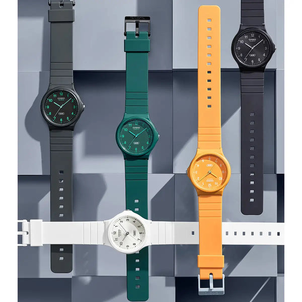Casio Casual Watch with White Dial and Bio-Based Resin Strap - White - MQ-24B-7BEF