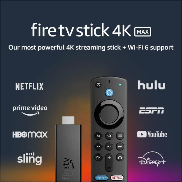 Amazon Fire TV Stick 4K Max | Streaming Device | HDMI, Wi-Fi 6 | Alexa Voice Remote - Black - B08MQZYSVC