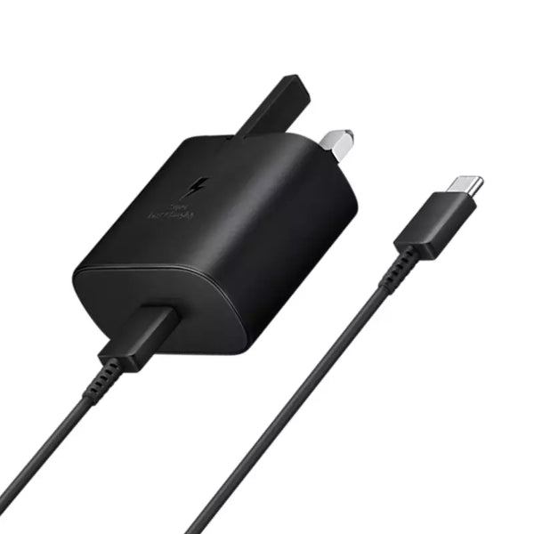 Samsung 25W Super Fast Charging Travel Adapter & USB-C to C Data Cable - Black - EP-TA800XBEGGB