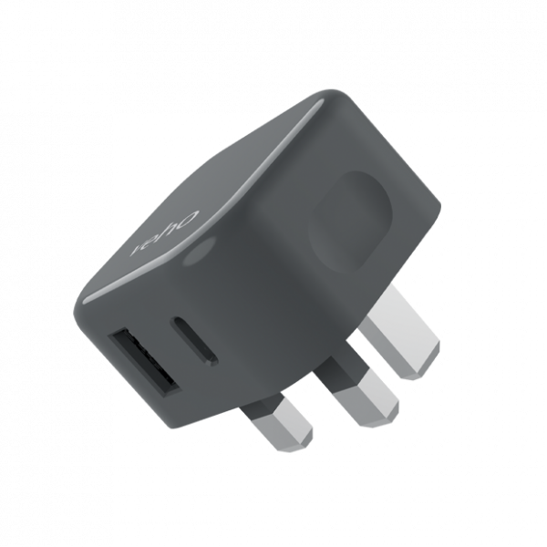 Veho 20W USB Fast Charge UK 3 Pin Plug | USB-C PD + USB 3.0 ports - VAA-114-USB