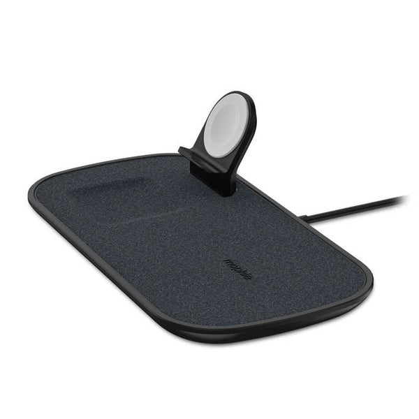 Mophie 3-in-1 Wireless Charge Pad for Apple iPhone, AirPods, Apple Watch - Black Fabric - 409903654
