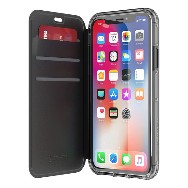 Griffin Survivor Clear Wallet Case for Apple iPhone X/XS - Black/Clear - TA43989