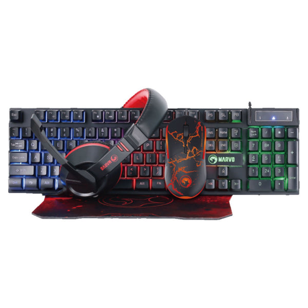 Marvo Scorpion 4-in-1 Advanced Gaming Combo | Keyboard, Mouse, Mouse Pad & Headset - CM409