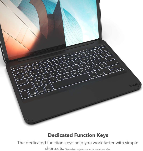 Zagg Folio Backlit Tablet Keyboard and Case for iPad Pro 11"" (2018) and iPad 10.9"" (2020) - Black - 103002357