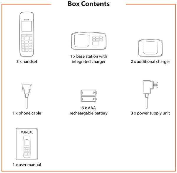Gigaset AS405A Advanced Cordless Home Phone with Answer Machine and Call Block - Single, Duo & Trio