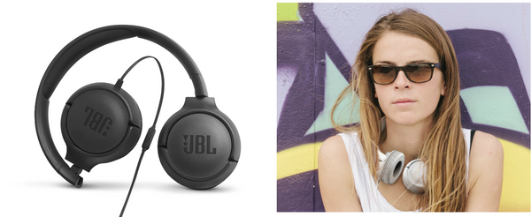 JBL Tune 500 Wired On-Ear Lightweight Headphones with Mic - JBLT500