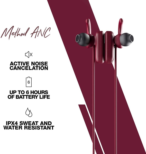 Skullcandy Method Bluetooth Wireless ANC In-Ear Headphones - Moab Red - S2NQW-M685