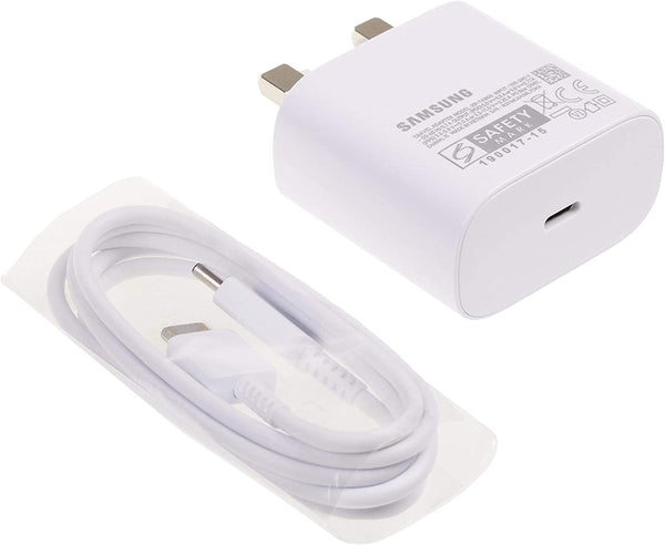 Samsung Super Fast 45W 3-Pin Wall Charger 2.0 with USB Type-C to Type-C Cable (5 A) - White - EP-TA845XWEGGB