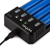 Veho V-1 USB Rechargeable 5V/2A Battery Charger | x4 Channels | LED Display - VPP-011-V1