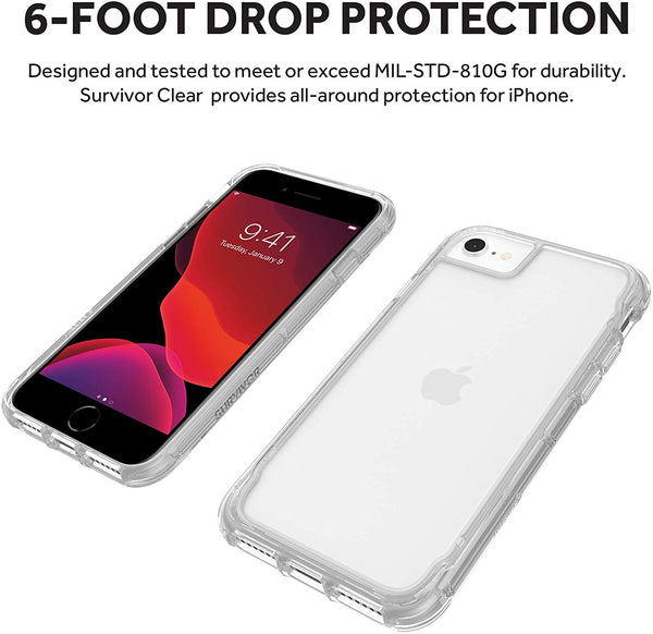 Griffin Survivor Clear Case for iPhone SE (2020)/8/7/6/6S - Clear - GIP-042-CLR