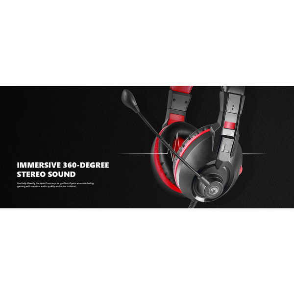 Marvo H8321S Stereo Sound Gaming Headset with Omnidirectional Microphone | Lightweight - Black