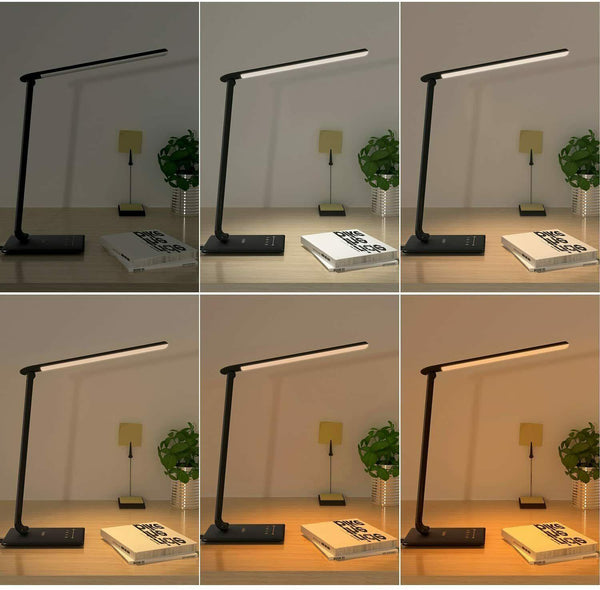 Aukey LED Smart Desk Lamp with USB Charging Port Black LT T10 B