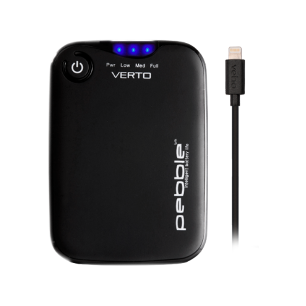 Veho Pebble Verto Pro Portable Powerbank with MFi Lightning Cable | 3,700mAh - Charcoal Grey, Orange or Pink - VPP-402