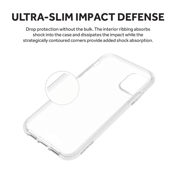 Griffin Survivor Clear Case for Apple iPhone 11 Pro Max - Black, Clear or Green - GIP-026-