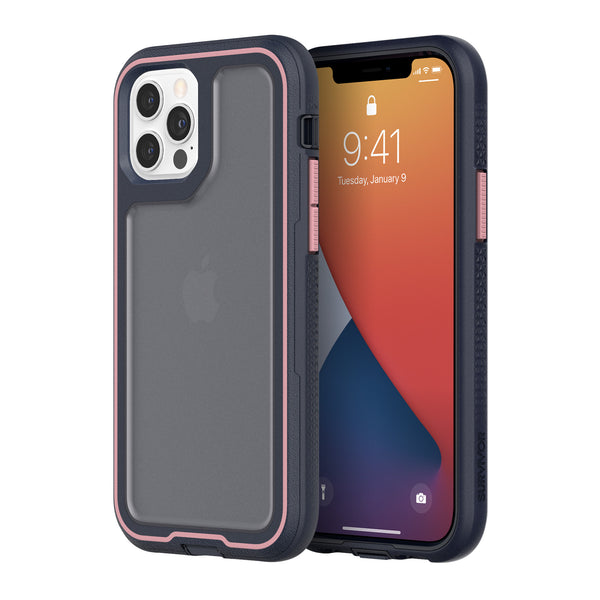 Griffin Survivor Extreme Protective Case for iPhone 12 Mini, 12, 12 Pro & 12 Pro Max - Black or Navy/Pink