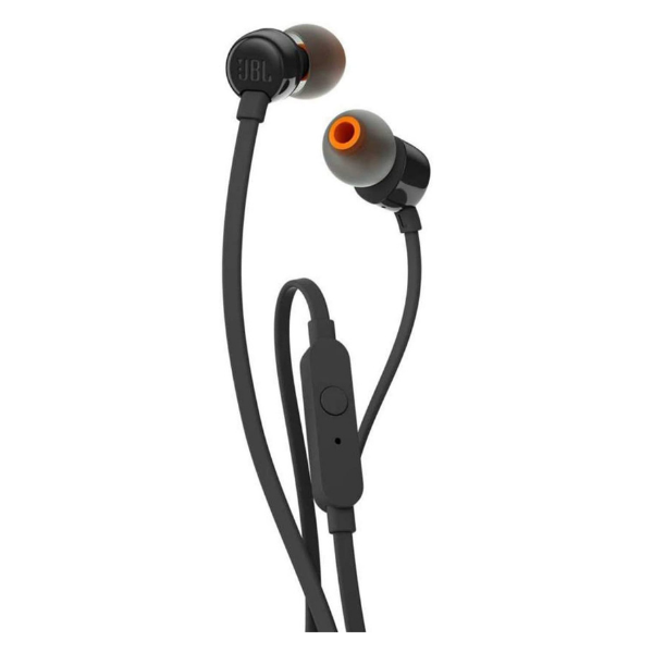 JBL Tune 110 Wired In-Ear Headphones with Tangle Free Cable - Black - JBLT110BLK