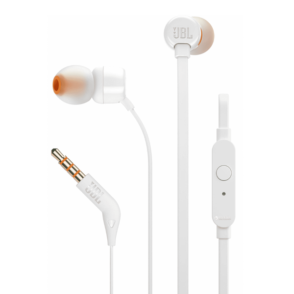 JBL Tune 110BT Wireless Bluetooth In-Ear Headphones with Remote & Mic - White - JBLT110BTWHT