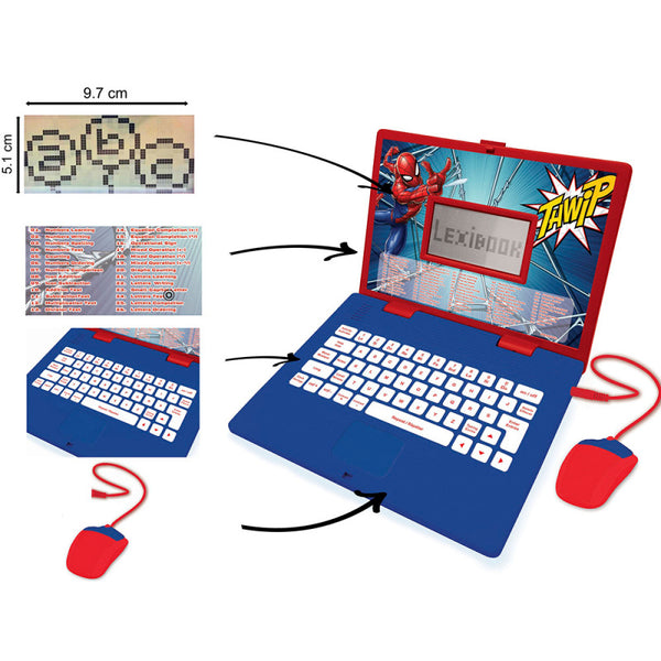 Lexibook Spiderman Bilingual Educational Laptop with 124 Activities | English & Spanish - JC598SPi2