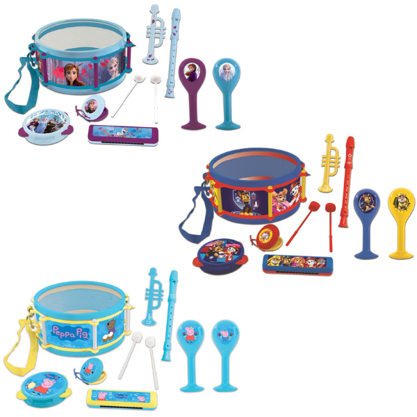 Lexibook 7 Piece Musical Instrument Set Toy for Kids Age 3+ - Frozen II, Paw Patrol & Peppa Pig - K360