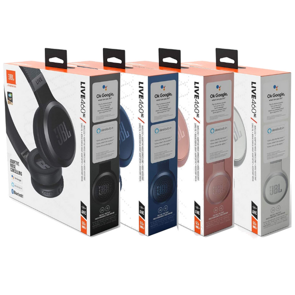JBL Live 460NC Wireless On-Ear Bluetooth Headphones with Active Noise Cancelling Technology