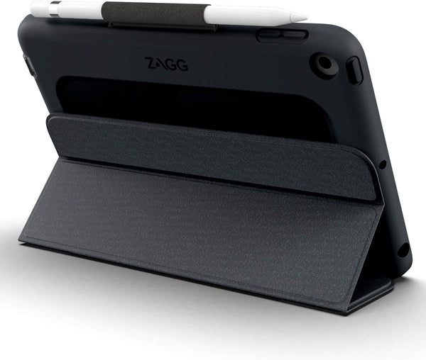 Zagg Rugged Messenger Folio Case for iPad Mini 4/5 with Apple Pencil Holder & Stand - Black - 102004265