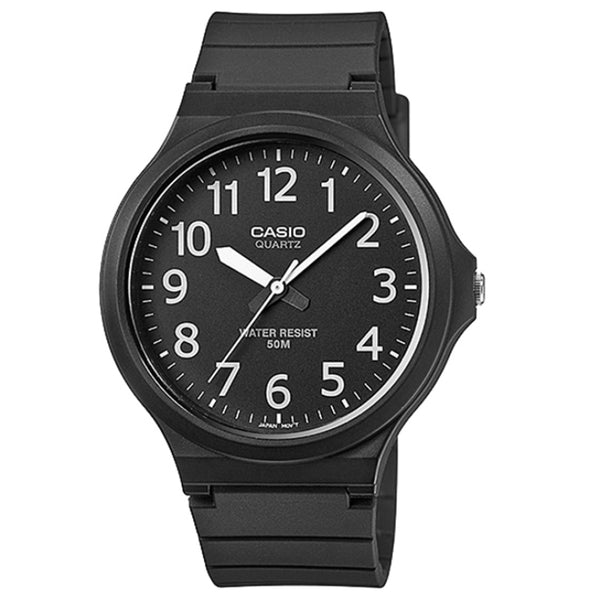 Casio Mens Analogue Watch with Resin Strap - Black - MW-240-1BVEF