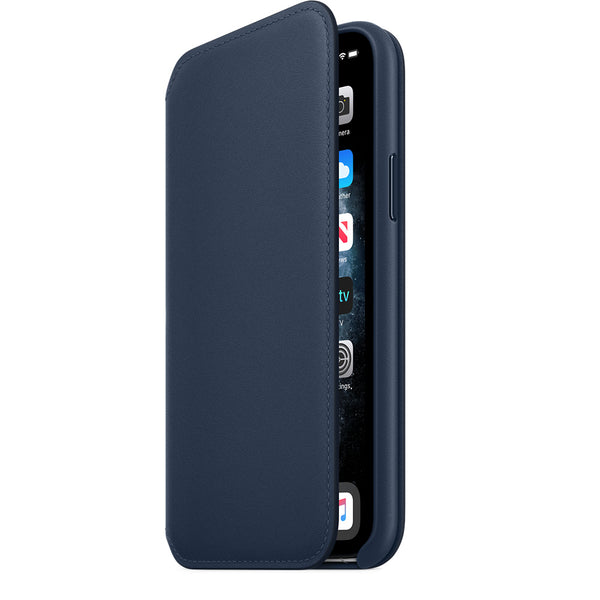 Apple Leather Folio Case for iPhone 11 Pro - Deep Sea Blue - MY1L2ZM/A