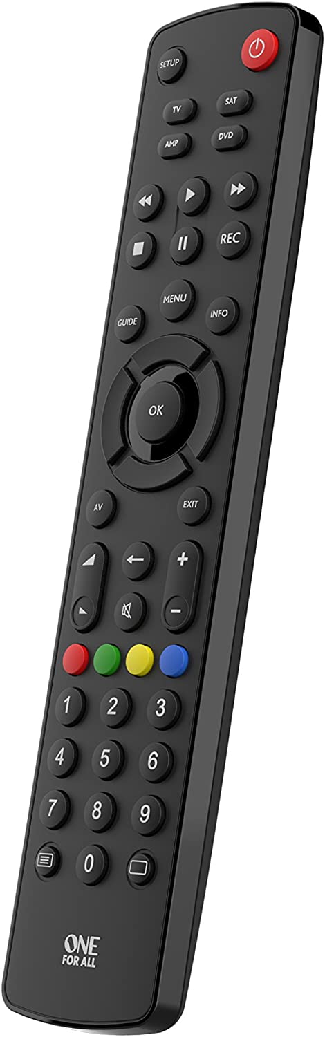 One For All Contour Universal 4 in 1 Television Remote Control - Black - URC1240