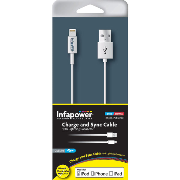 Infapower Apple Lightning to USB 2.0 Cable (1 Metre) - White - P011