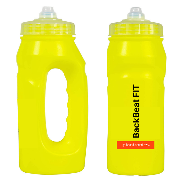 Plantronics BackBeat Fit GLOW in the Dark Drinks Bottle with One-Way Valve Spout | 500ml | High Visibility | for Walking, Jogging or Running – BBFIT/GLOW